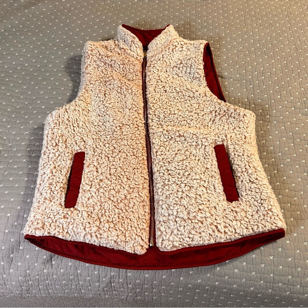 Love Tree Women’s Reversible Quilted Vest Wine and Pink Size L - Picture 1 of 7